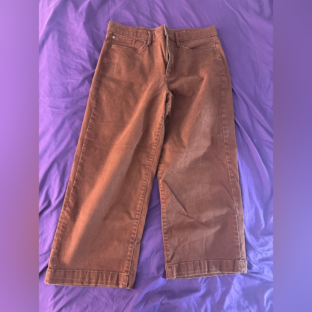 Eddie Bauer Rust Wide-Leg Crop Pants